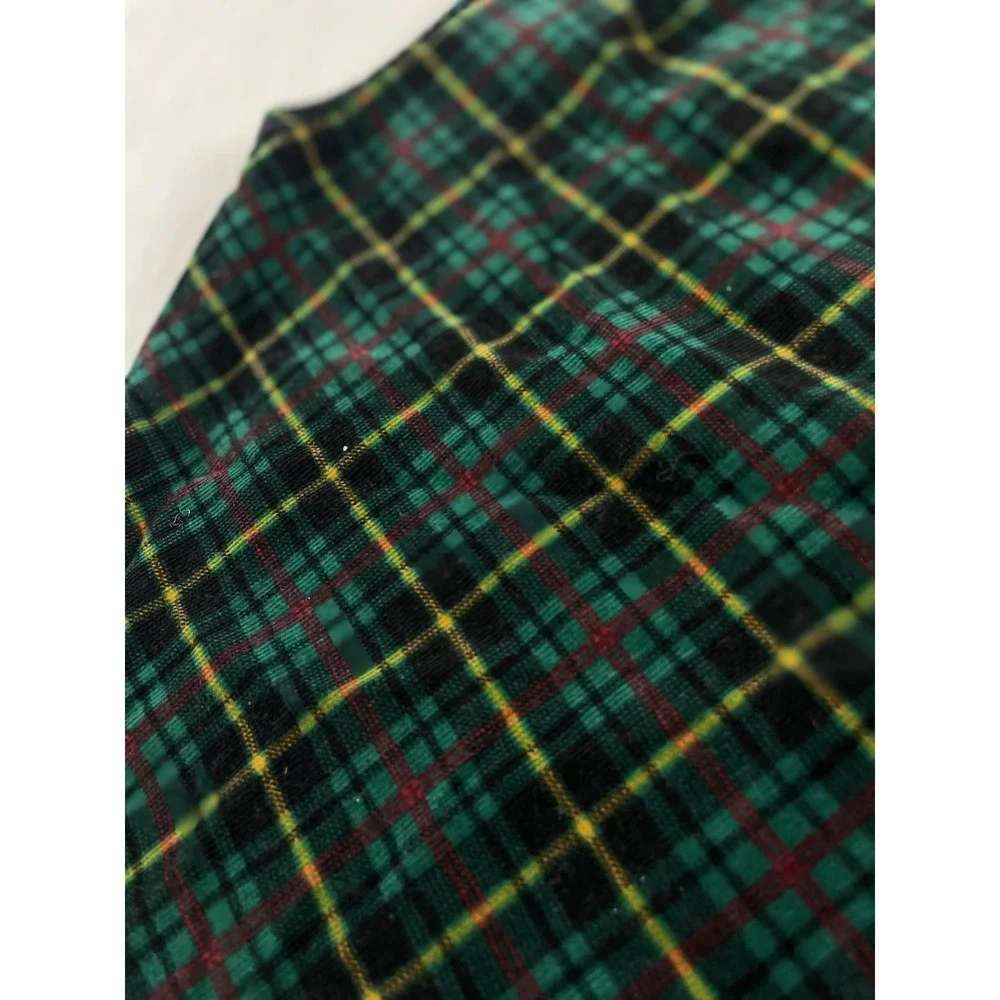 Girls Vintage Christmas Plaid Corduroy Jumper Dress | Gymboree Rainbow Tag M 3/4